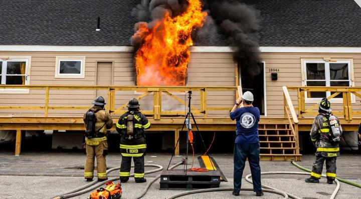 Training structure flaming and smoking window
