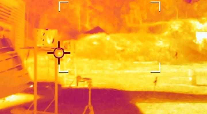 Infrared camera view of battery test in residential garage compartment