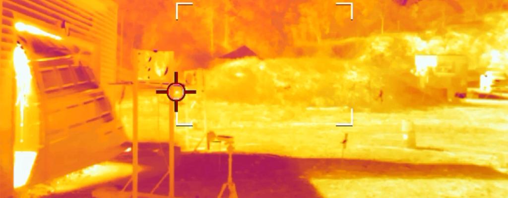 Infrared camera view of battery test in residential garage compartment