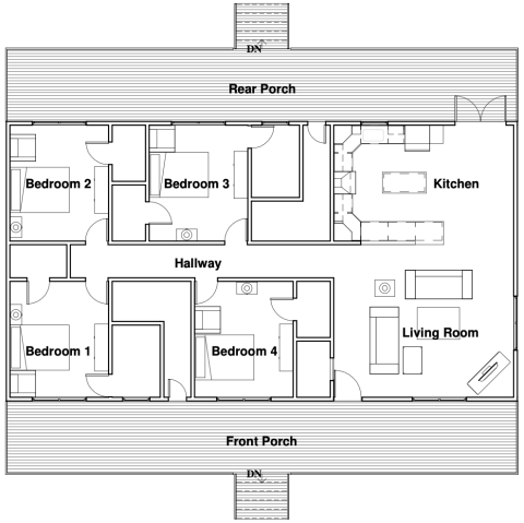 Building floor plan blueprint