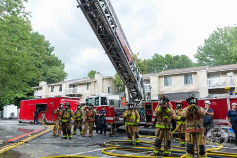 Fire crews Watch training demonstration