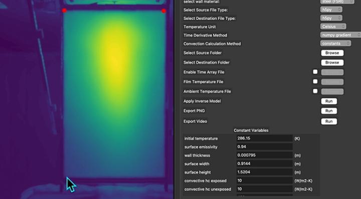  HFITS allows users to calculate heat lux to metal planar surfaces using infrared thermography.