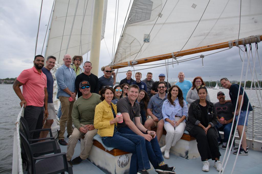 Group photo of the TAC sailing on the Chesapeake Bay