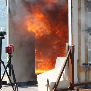 WUI Heat transfer from structure fires experiment 